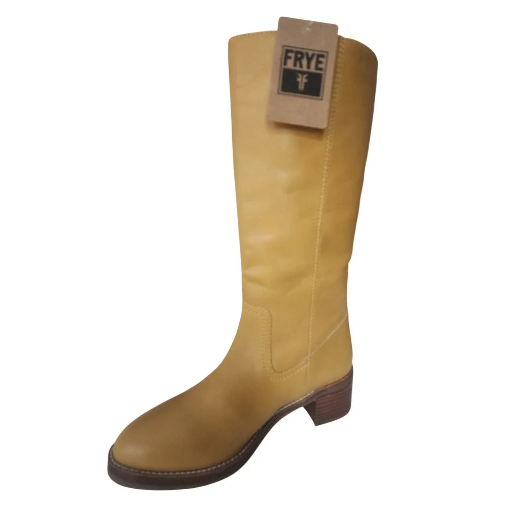 Frye Camryn NWT Pull On Boots Banana Leather Tall Knee-High Equestrian Size 10